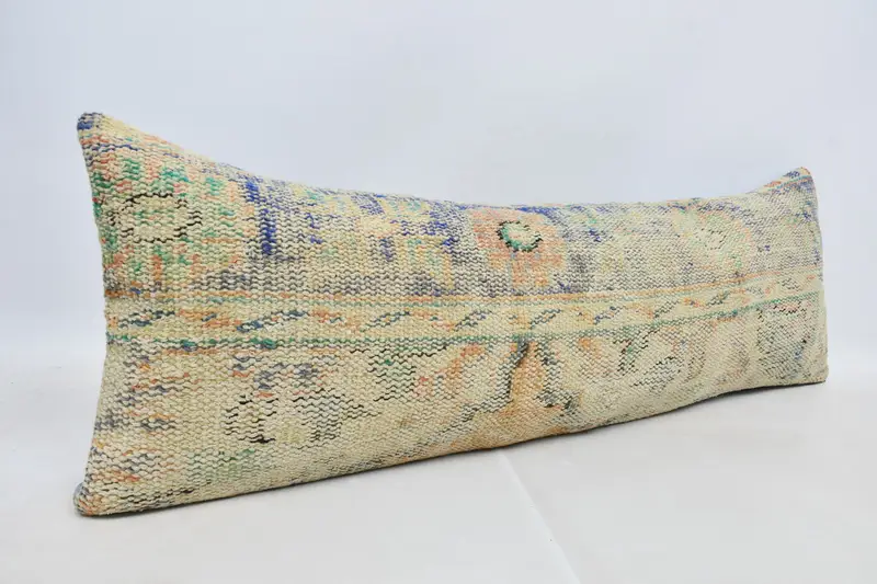16x48 Beige Pillow, Gift Pillow, Cushion Case, Pillow for Sofa, Knitted Pillow, Indoor Pillow Cover, Throw Kilim Pillow, Yoga Pillow - 3