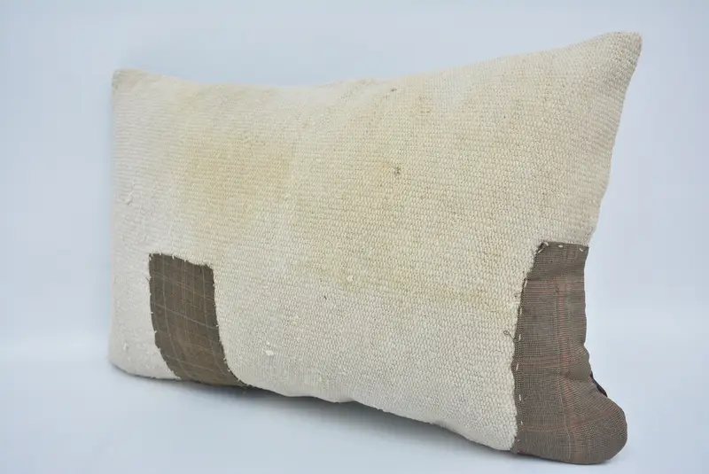 Kilim Cushion Sham, Hippie Throw Cushion Cover, Bolster Cushion Case, Gift Pillow, Cushion, 16x24 Beige Pillow Case, Antique Pillows - 4