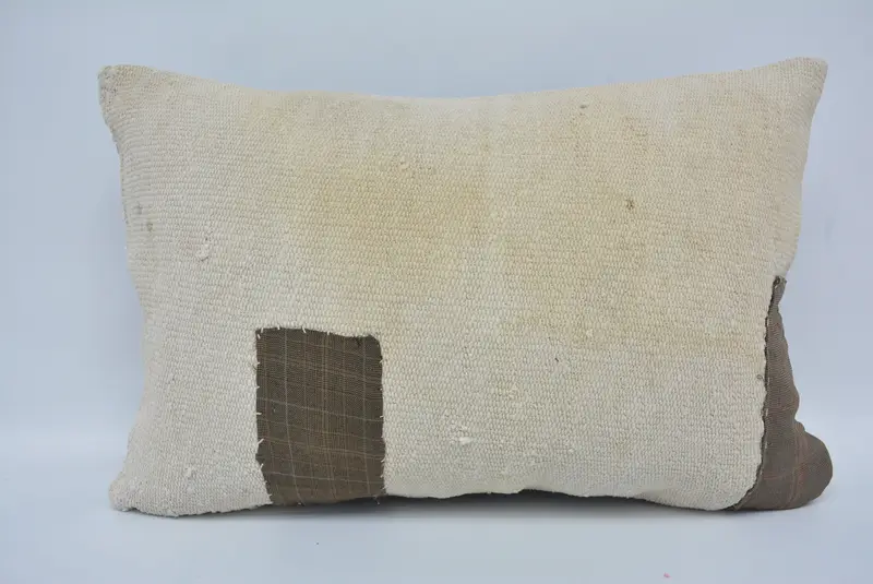 Kilim Cushion Sham, Hippie Throw Cushion Cover, Bolster Cushion Case, Gift Pillow, Cushion, 16x24 Beige Pillow Case, Antique Pillows - 1