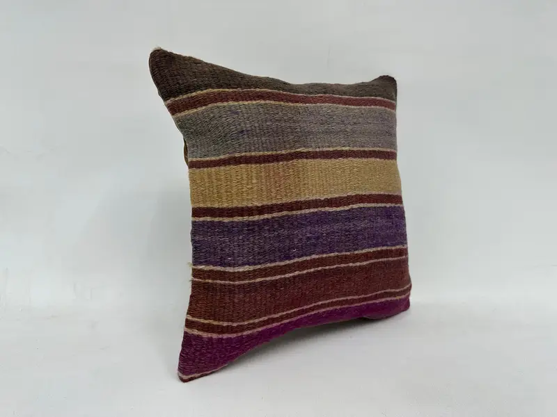 Pillow Case, Tapestry Pillow Cover, 16x16 Blue Pillow Case, Pillow for Couch, Kilim Pillow, Turkish Corner Pillow Case, Turkish Kilim Pillow - 3