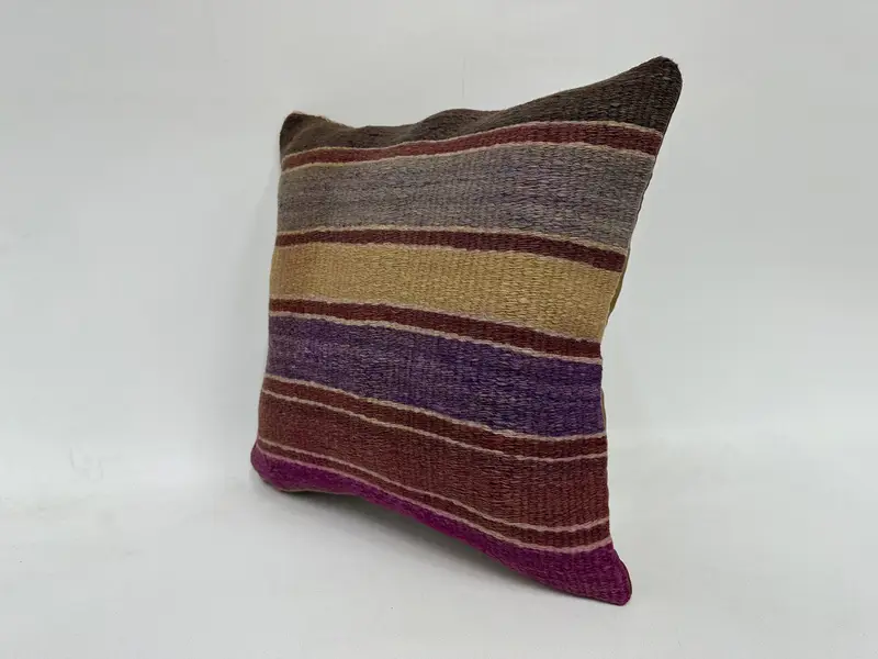 Pillow Case, Tapestry Pillow Cover, 16x16 Blue Pillow Case, Pillow for Couch, Kilim Pillow, Turkish Corner Pillow Case, Turkish Kilim Pillow - 4
