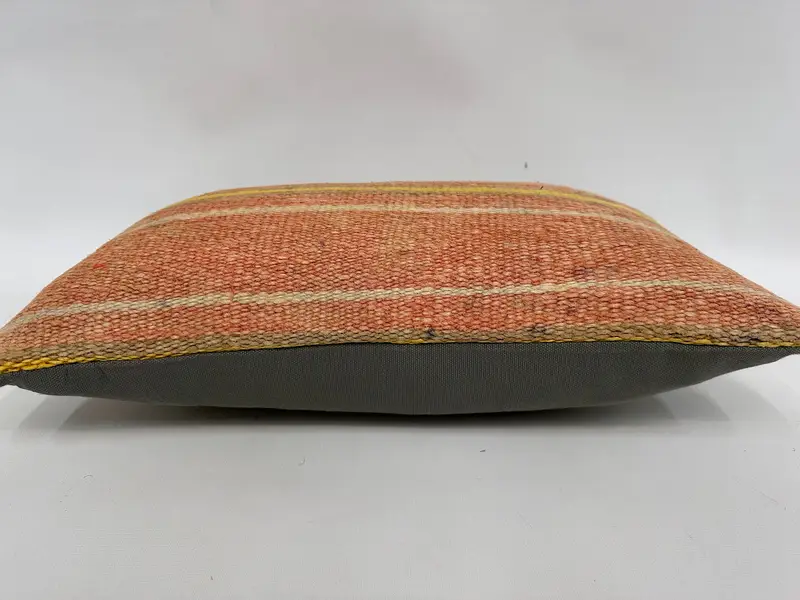 Kilim Cushion Sham, Neutral Throw Cushion, Pillow Sham, Pastel Cushion Cover, 12x20 Red Pillow, Turkish Pillow, Retro Pillow Cover, Kilim Pillow - 5
