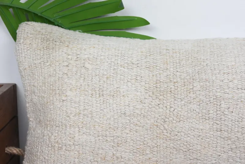 Cushion Cover, 8x16 Beige Pillow Cover, Armchair Pillow Sham, Kilim Cushion Sham, Turkish Kilim Pillow, Boho Pillow, Retro Cushion Cover - 2