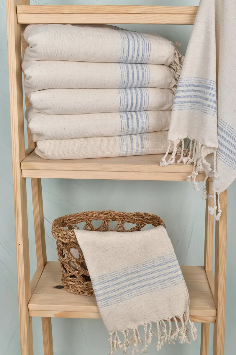 Monogram Hand Towel, Bridesmaid Gift, 36x18 Linen Striped Towel, Bachelorette Party Favors, Small Bath Towels, Turkish Towel Hand Towel - 3