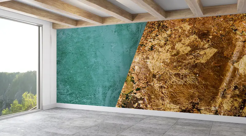 Wall Paper Peel and Stick,Modern Wall Poster,Gold Wall Print,Custom Wall Paper,Modern Wall Paper,Green Wall Poster, - 4