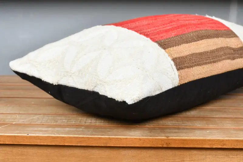Cushion Cover, Kilim Pillow Cover, Natural Pillow Case, Pillow for Sofa, 12x20 White Cushion, Morroccon Kilim Cushion Pillow Case, Boho Pillow - 4