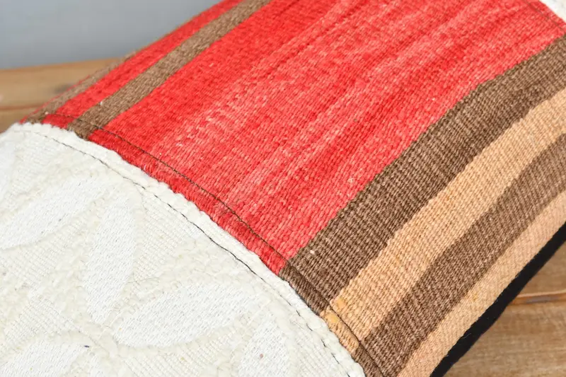 Cushion Cover, Kilim Pillow Cover, Natural Pillow Case, Pillow for Sofa, 12x20 White Cushion, Morroccon Kilim Cushion Pillow Case, Boho Pillow - 3
