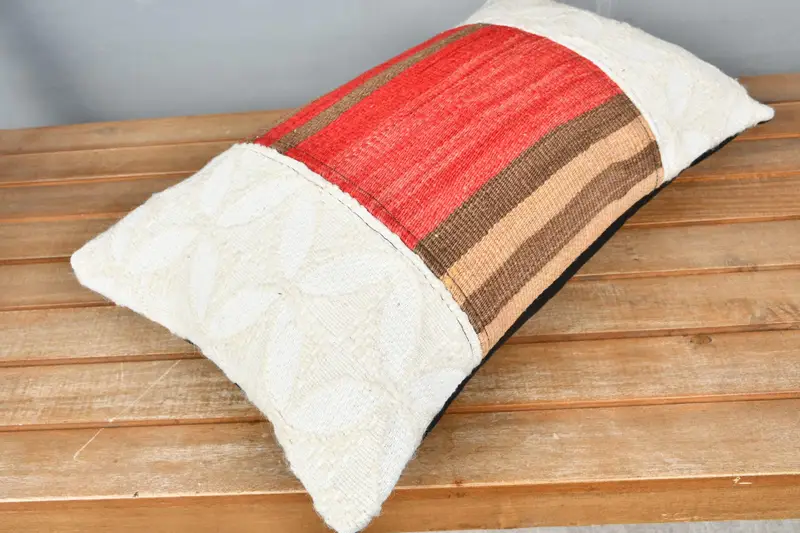 Cushion Cover, Kilim Pillow Cover, Natural Pillow Case, Pillow for Sofa, 12x20 White Cushion, Morroccon Kilim Cushion Pillow Case, Boho Pillow - 2