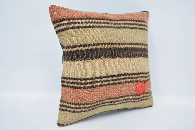 Geometric Embroidered Pillow, 12x12 Inches Decorative Pillow - 3