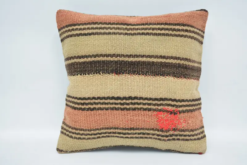 Geometric Embroidered Pillow, 12x12 Inches Decorative Pillow - 1