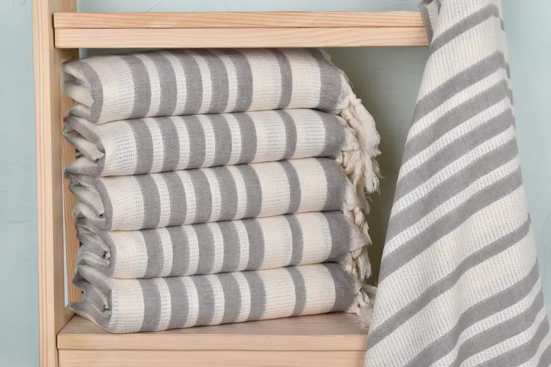 Bridesmaid Gifts, Peshtemal, Scarf Towel, Absorbent Turkish towel, First Wedding Anniversary Gift, Personalized Towel, 70x34 Cotton Striped Towel - 2