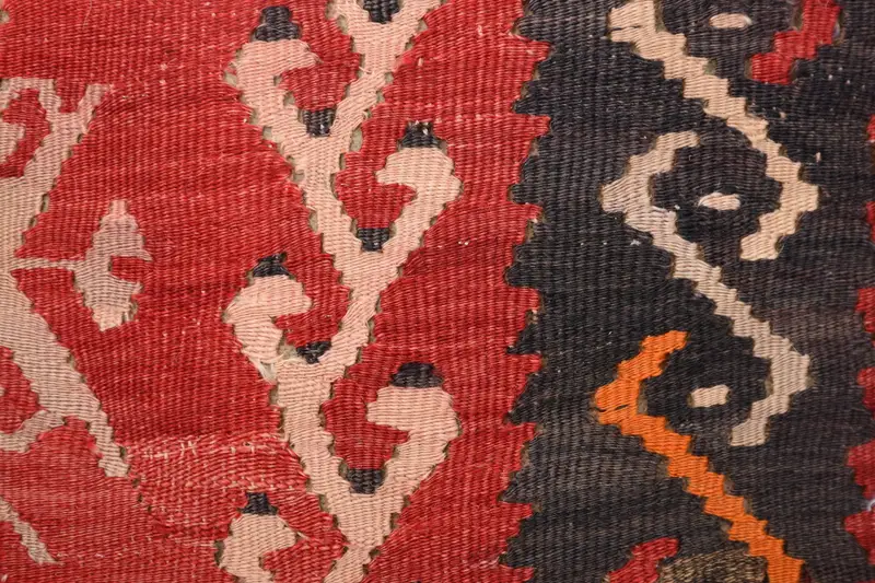 Pillow Case, Ethnical Kilim Rug Pillow, Handmade Kilim Cushion, Vintage Pillow, Rustic Cushion, 16x16 Red Cushion Cover, Bolster Pillow Cover - 3