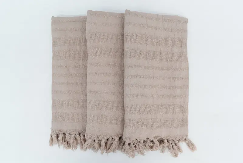 Unique Gift, Quick-Dry Beach Towel, Lightweight Turkish towel, Monogram Towels, Large Turkish Towel, 68x36 Cotton Stonewashed Striped Towel - 7