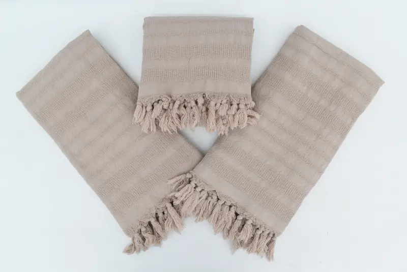 Unique Gift, Quick-Dry Beach Towel, Lightweight Turkish towel, Monogram Towels, Large Turkish Towel, 68x36 Cotton Stonewashed Striped Towel - 8