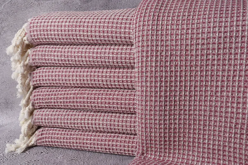 Hochzeitsgeschenk Bio-Strandtuch Beige, Damson Waffle Peshtemal, 36x67 Zoll