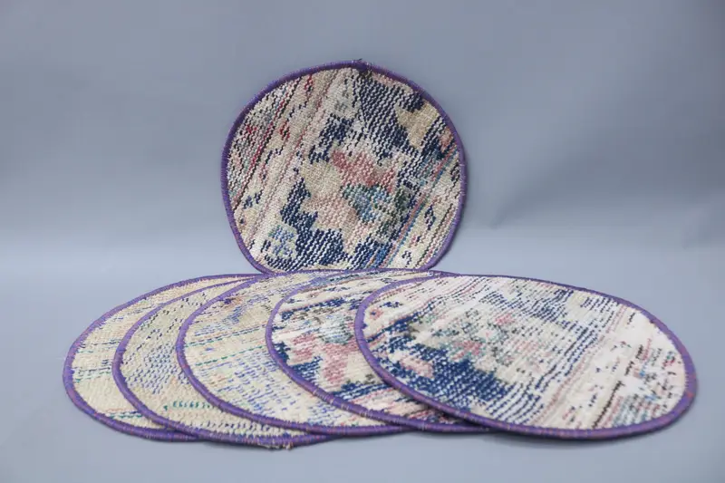 ブルー & ベージュのボヘミアン プレースマット、幅 30 インチのボヘミアン プレースマット