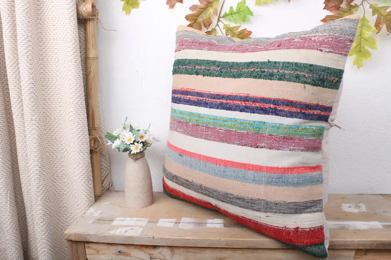 Interior Designer Pillow, Home Decor Pillow, 20x20 Blue Cushion Case, Boho Pillow Sham Cover, Decorative Throw Pillow Cover, Pillow Case - 4