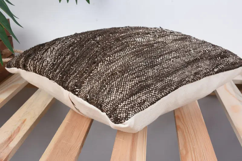 Bed Cushion Case, 12x12 Brown Cushion Case, Vintage Kilim Pillow, Home Decor Pillow, Turkish Kilim Pillow, Cushion Case, Natural Pillow Cover - 6