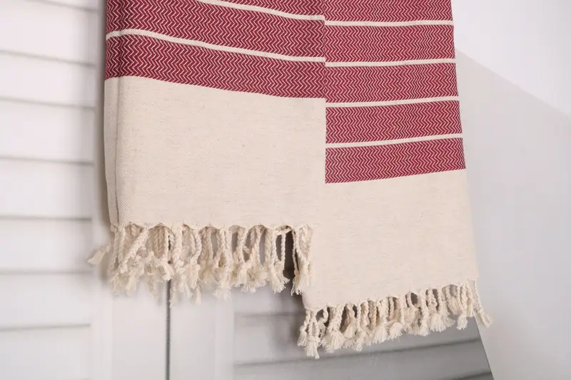 Embroidery Towel, Lightweight towel, Absorbent towel, Yoga Towel, Quick-Dry Beach Towel, 68x40 Linen Zig zag Towel, Bridesmaid Proposal Gift - 8