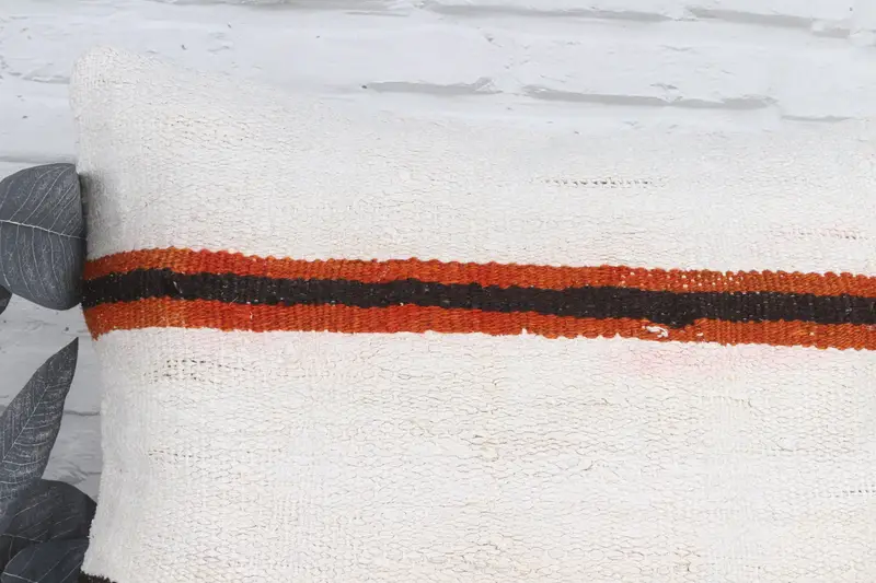 Decorative Cushion Case, Boho Pillow, Kilim Cushion Sham, Pillow Case, Interior Designer Pillow, 22x22 White Pillow Case, Wool Kilim Pillow Cushion - 2