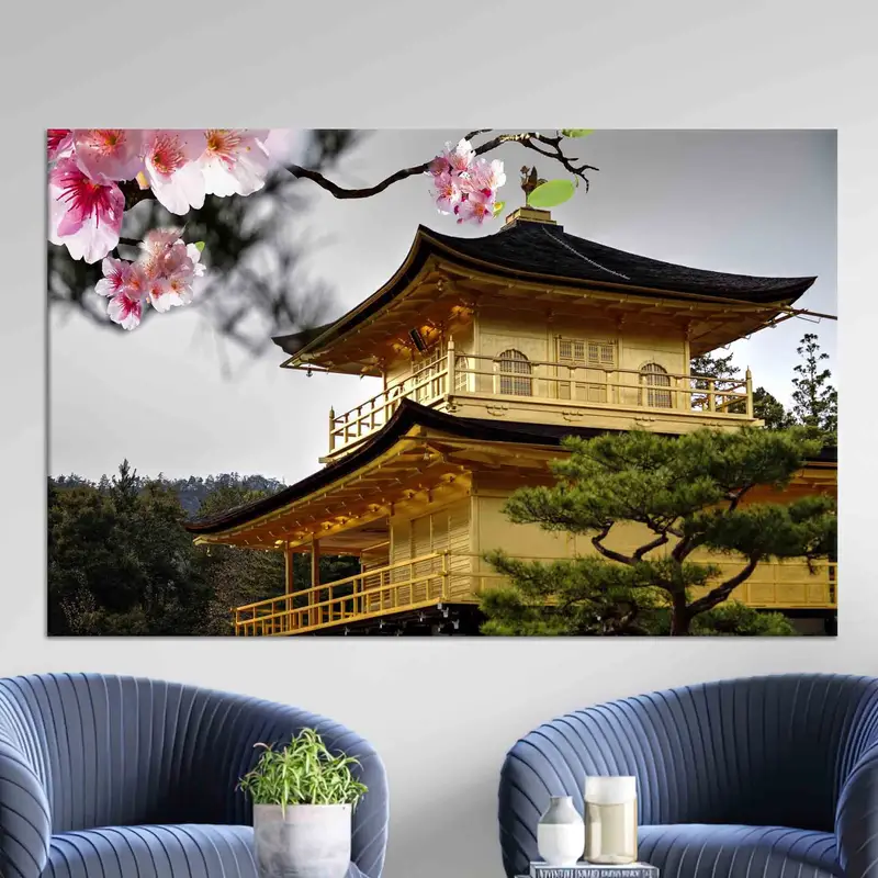 Sakura-Blüten: Japanischer Frühlings-Leinwanddruck für die Inneneinrichtung