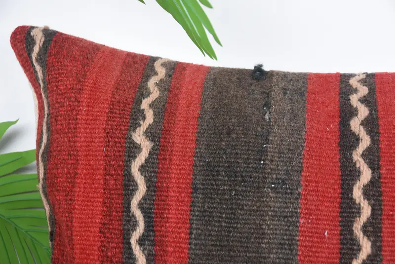 16x48 Red Pillow Sham, Pillow Cover, Home Decor Pillow, Turkish Corner Pillow, Handmade Kilim Cushion, Kilim Pillow - 2
