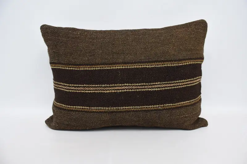 Striped Turkish Pillowcase, Antique WovenBeige 20x28 inch Pillow Sham - 1