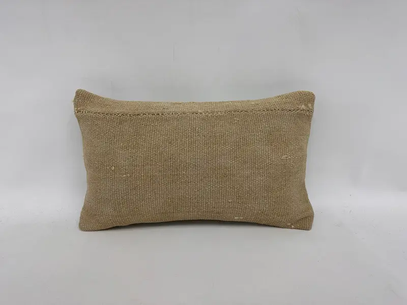 12x20 Beige Pillow Sham, Cushion Cover, Turkish Pillow, Vintage Kilim Throw Pillow, Floor Pillow Cover, Pillow for Sofa, One Of A Kind Pillow Cover - 1