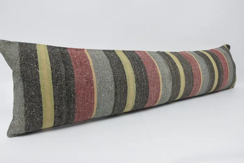 Antique Pillows, 12x48 Red Cushion Case, Handmade Kilim Cushion, Pillow Cover, Accent Throw Pillow Case, Kilim Cushion Sham - 3