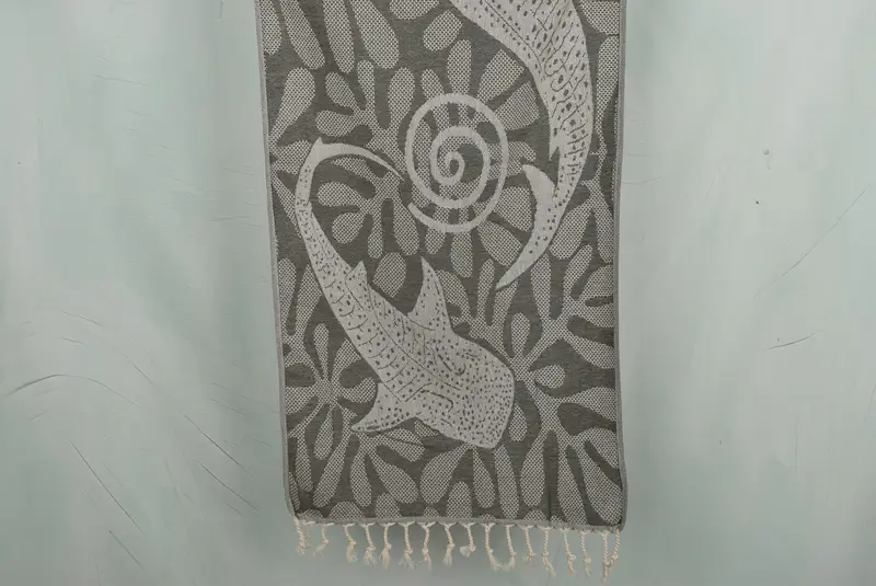 Custom Hand Towel, 40x18 Cotton Whale Design Towel, Custom Tea Towel, Personalized Gift, Monogrammed Hand Towel, Best Friend Gift, Travel Towel - 1