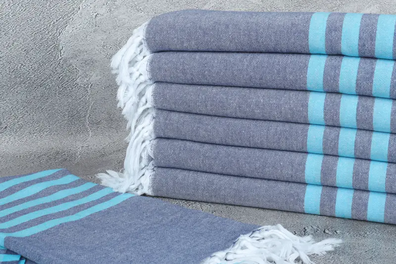 Custom Gift, Bridal Shower Gift, Monogram Turkish Bath Towel, 70x36 Cotton Striped Towel, Boyfriend Christmas Gift, Absorbent towel, Yoga Towel - 2