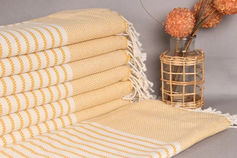 Personalized Bridesmaid Gift Mustard-Natural Cotton Towel, 40x75 Inches