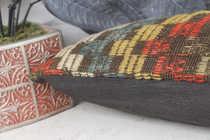 Turkish Pillow, Cushion, Decorative Pillow Case, Anatolian Pillow Case, 8x16 Red Cushion Case, Turkish Kilim Pillow, Interior Designer Pillow - 7