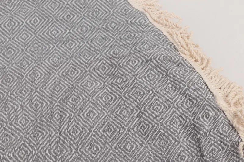 Turkish beach towel, Beach Size Towel, Bridesmaid Gift, Yoga Towel, Bridal Shower Gifts, 64x64 Cotton Round Diamond Towel, Bachelorette Party Gifts - 6