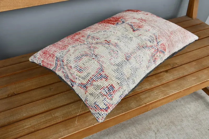 Throw Kilim Pillow, Office Chair Pillow Sham, Cushion, Pillow for Couch, 16x24 Blue Pillow Case, Vintage Kilim Pillow, Ethnic Throw Cushion Case - 2
