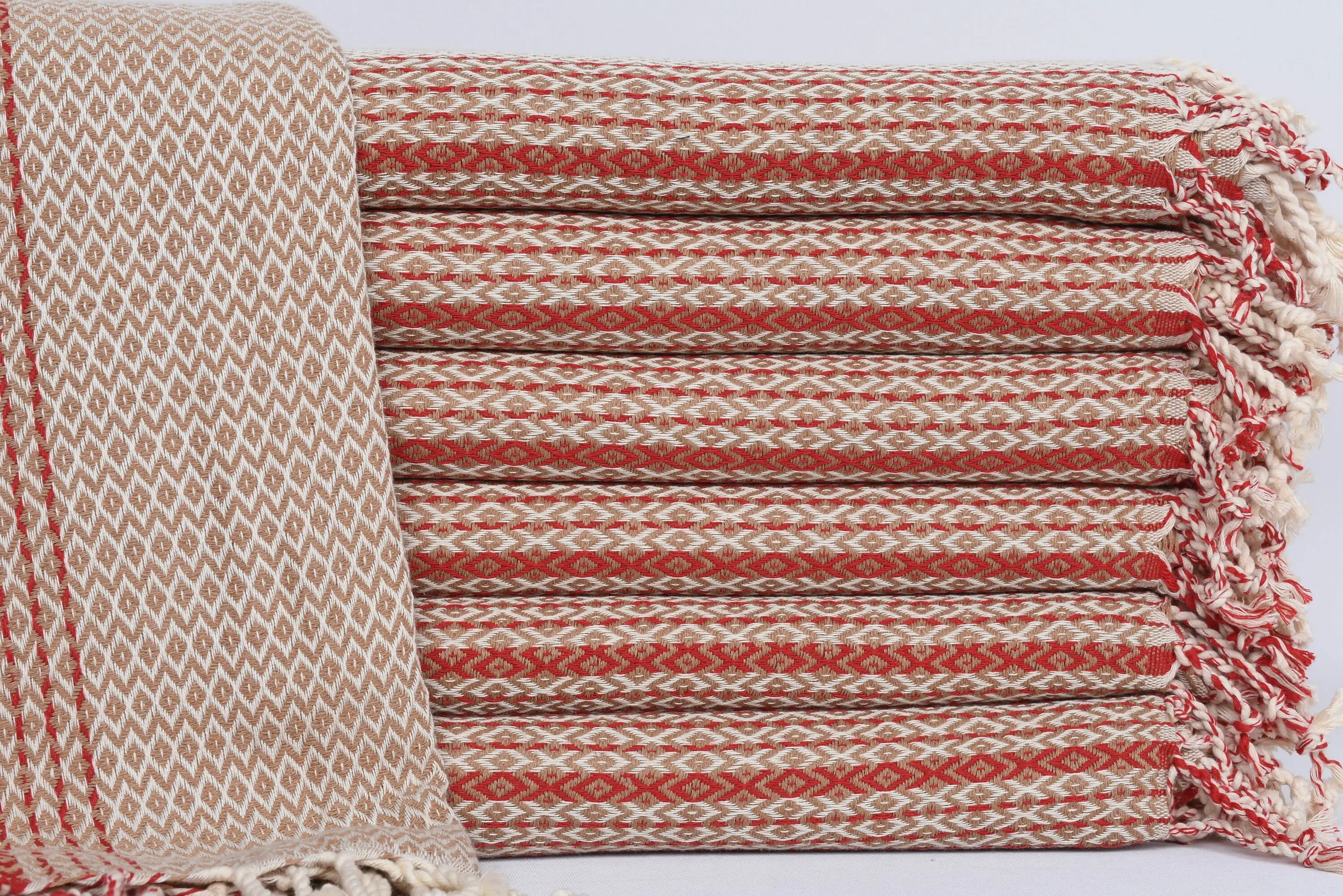 Personalized Organic Cotton Brown Diamond Towel, 70x40 Inches - 1