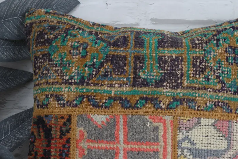 Wool Kilim Pillow Pillow, Accent Cushion, Throw Kilim Pillow, 18x18 Blue Cushion Cover, Pillow Sham, Boho Pillow, Toss Pillow Case, Pillow for Sofa - 2