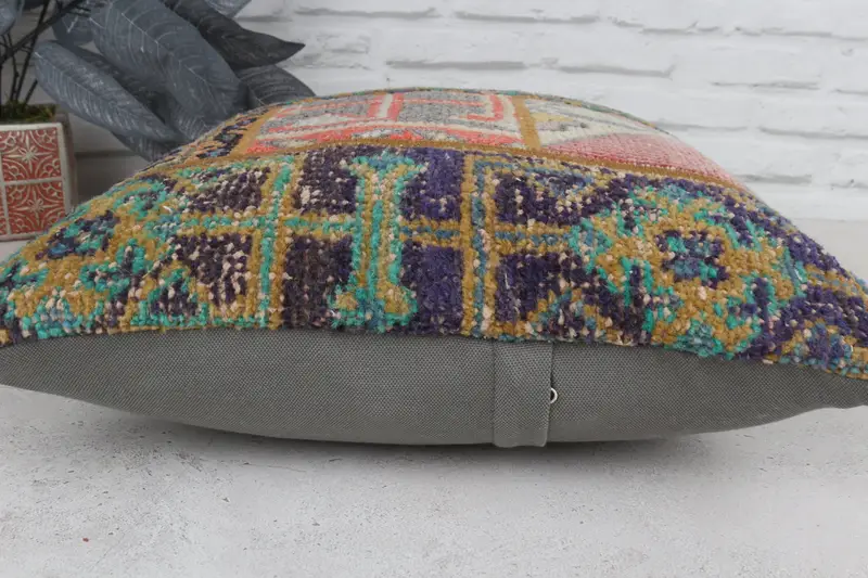 Wool Kilim Pillow Pillow, Accent Cushion, Throw Kilim Pillow, 18x18 Blue Cushion Cover, Pillow Sham, Boho Pillow, Toss Pillow Case, Pillow for Sofa - 5