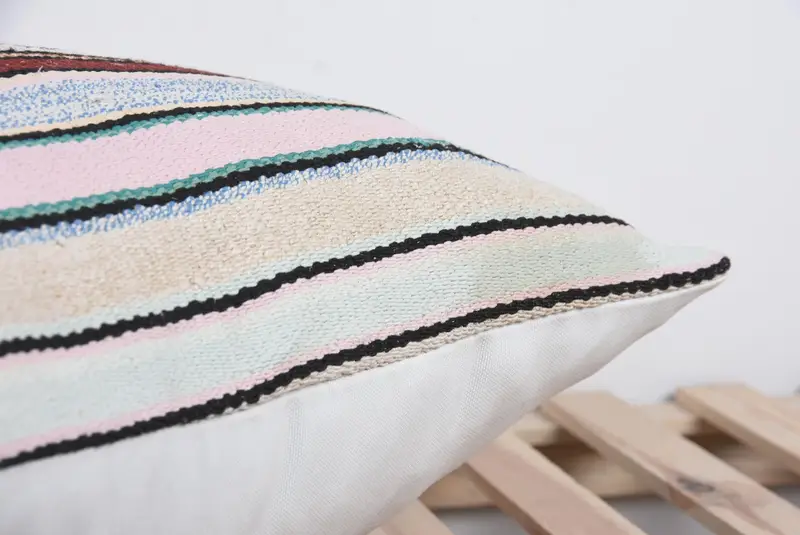 Kilim Rug Cushion Cover, Handmade Kilim Cushion, Throw Kilim Pillow, Cushion Cover, 24x24 Beige Pillow, Kilim Pillow, Chair Pillow Case - 7