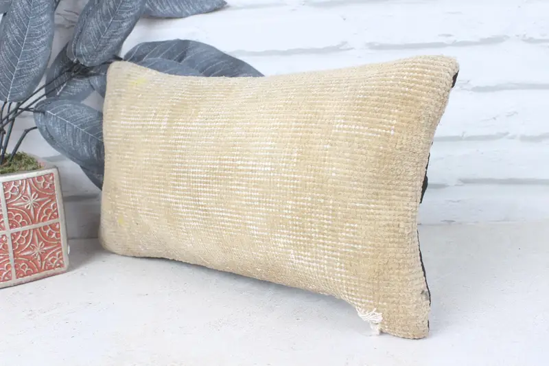 Accent Pillow, 8x16 Beige Cushion Cover, Outdoor Patio Cushion Case, Vintage Kilim Pillow, Cushion Case, Pillow for Couch, Boho Pillow - 3