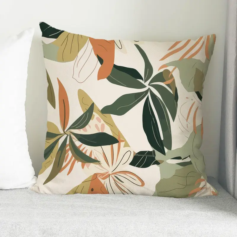 Kissen mit Boho-Blumendruck: moderner Blatt- und Pflanzenakzent