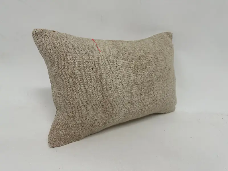 Natural Cushion Case, Boho Pillow Sham Cover, 12x20 White Pillow Cover, Interior Designer Pillow, Pillow, Turkish Kilim Pillow, Yoga Cushion - 3