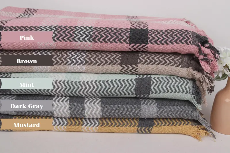 Personalized Gift, Personalized Blanket, Woven Blanket, Halloween Blanket, 90x80 Cotton Striped Towel, Throw Blanket Couch, Turkish Bedcover - 1