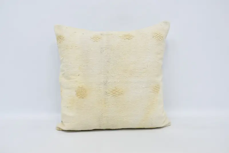 Boho Pillow Sham Cover, 28x28 White Cushion Case, Pillow Cover, Vintage Kilim Pillow, Authentic Pillow Case, Vintage Pillow - 1