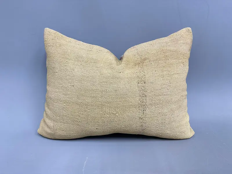 Handgewebtes südwestliches Kelim-Wurfkissen, Vintage Beige Dekokissen