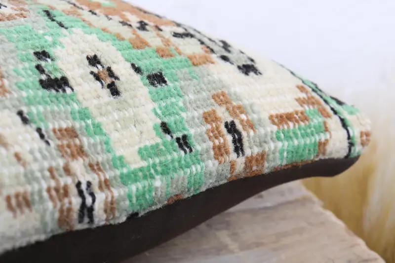Decorative Pillow Sham, Ethnical Kilim Rug Pillow, Throw Kilim Pillow, 12x12 Beige Cushion Cover, Kilim Rug Pillow Cover, Pillow for Couch, Pillow - 6