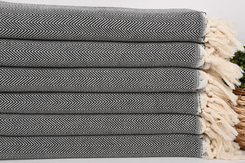Cotton towel, Guest Towel, 70x40 Cotton Herringbone Towel, Bachelorette Favor, Bachelor Bachelorette Party Favors, Wedding Gift, Beach Size Towel - 2