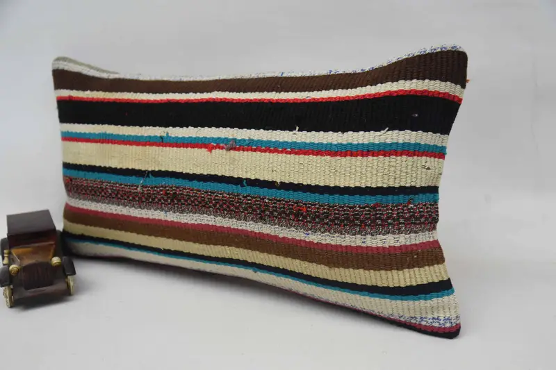 12x24 Red Pillow Sham, Armchair Pillow, Indoor Pillow Case, Cushion, Ethnical Kilim Rug Pillow, Turkish Pillow, Vintage Kilim Pillow - 3