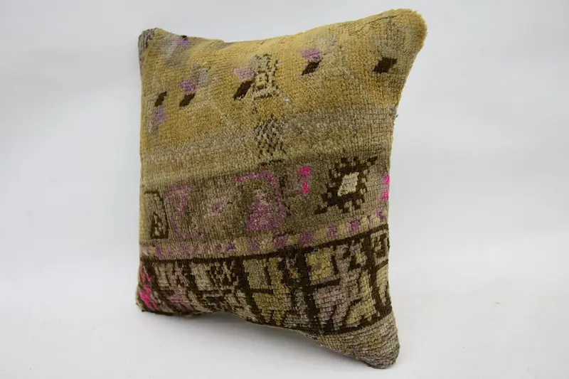Gift Pillow, Cushion Case, 12x12 Brown Cushion, One Of A Kind Cushion Case, Turkish Kilim Pillow, Throw Kilim Pillow, Ikat Cushion - 3