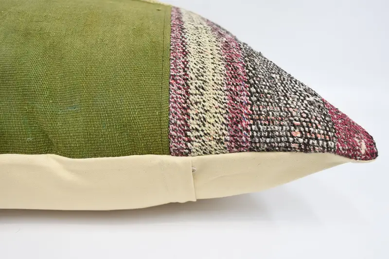Pillow for Sofa, Cushion, 24x24 Green Pillow Case, Traditional Pillow Cover, Throw Kilim Pillow, Patio Cushion, Home Decor Pillow - 5